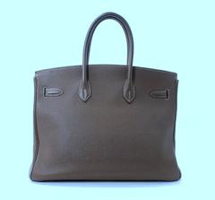 Hermes 35 cm Etoupe Greige Togo Birkin- PHW