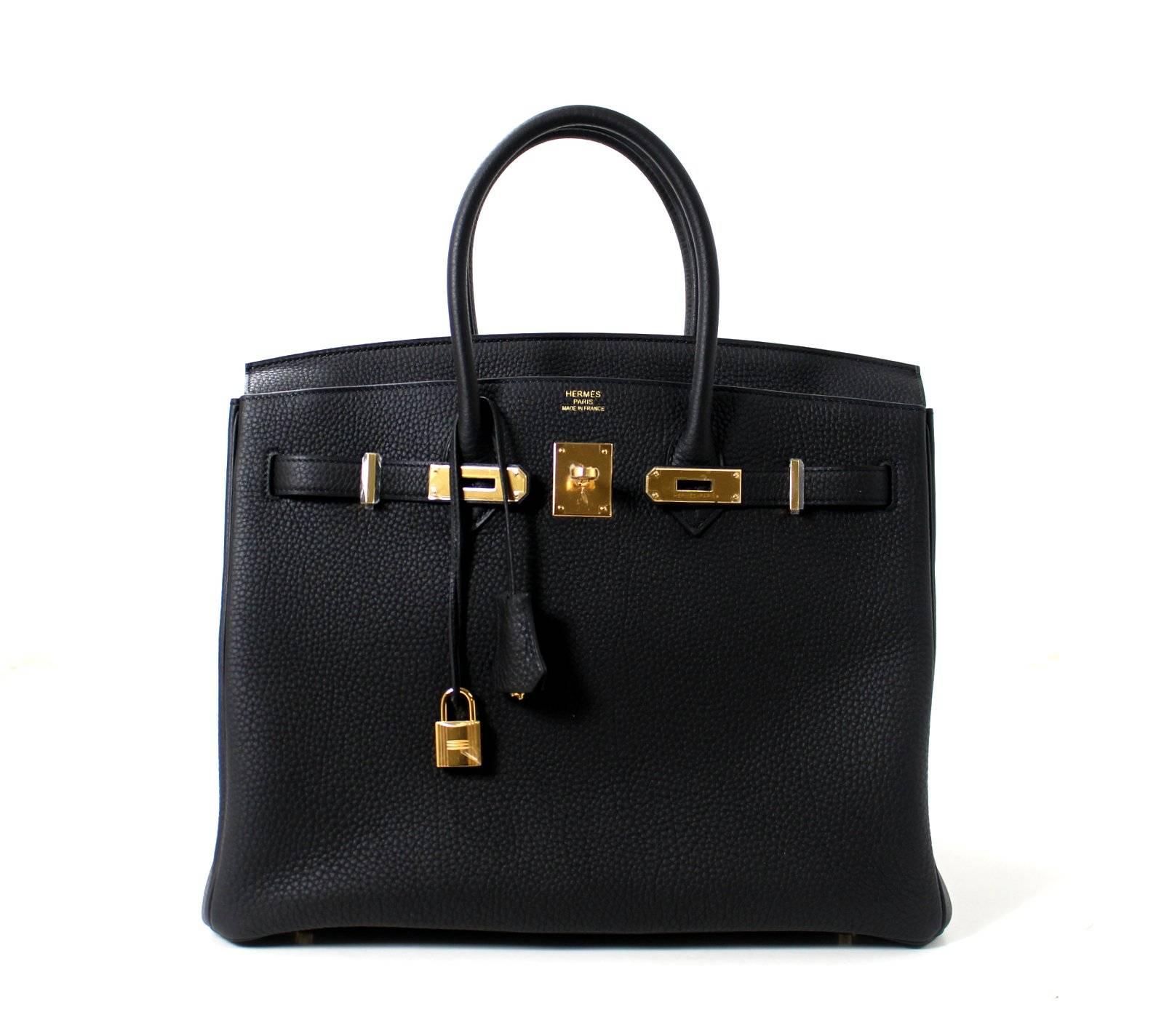 Hermes Black Birkin Bag- 35 cm, Togo Leather with Gold Hardware 1