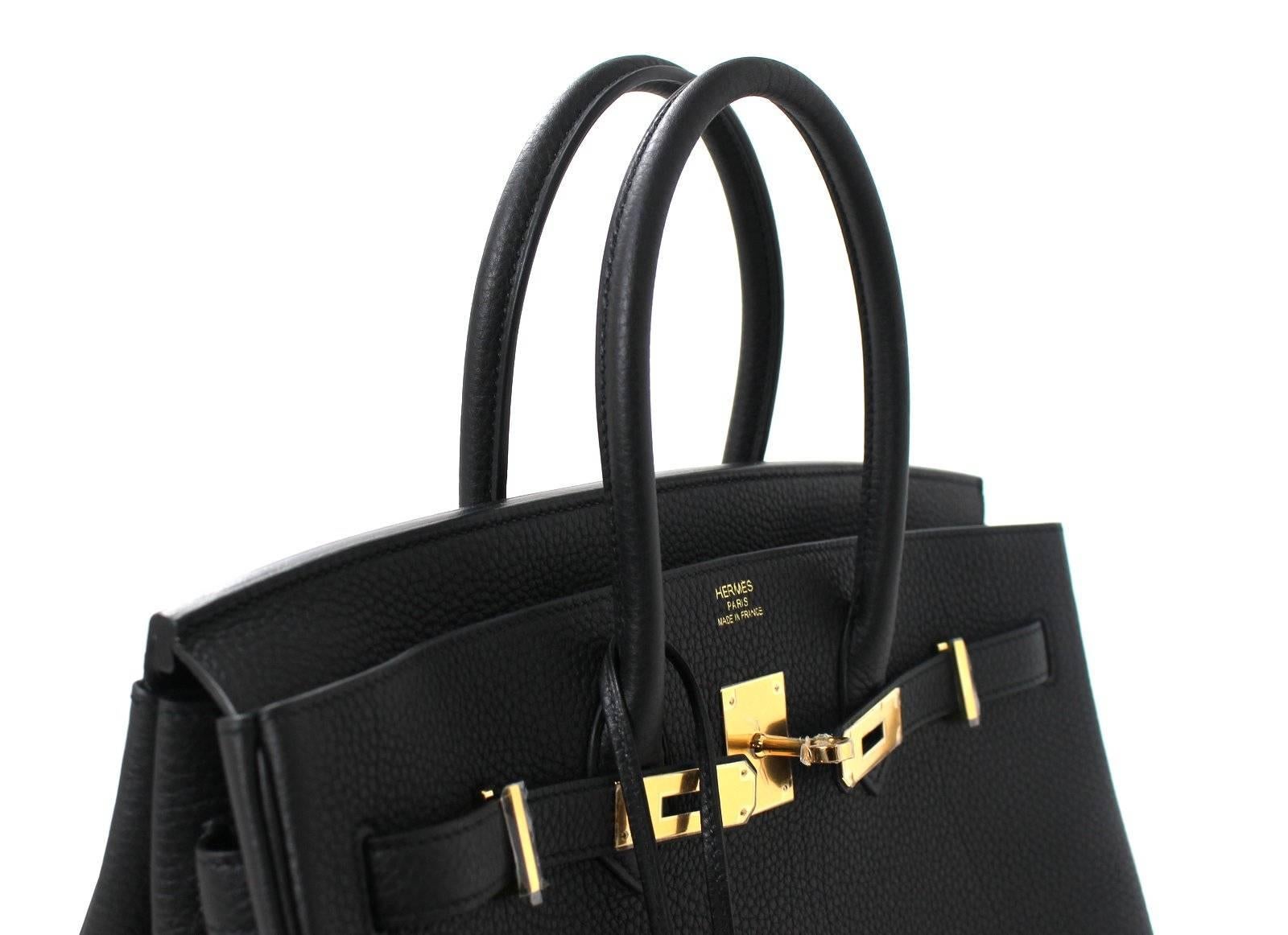 Hermes Black Birkin Bag- 35 cm, Togo Leather with Gold Hardware 2