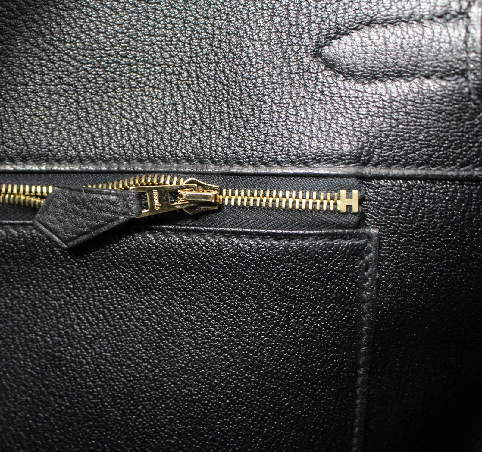 Hermes Black Birkin Bag- 35 cm, Togo Leather with Gold Hardware 4