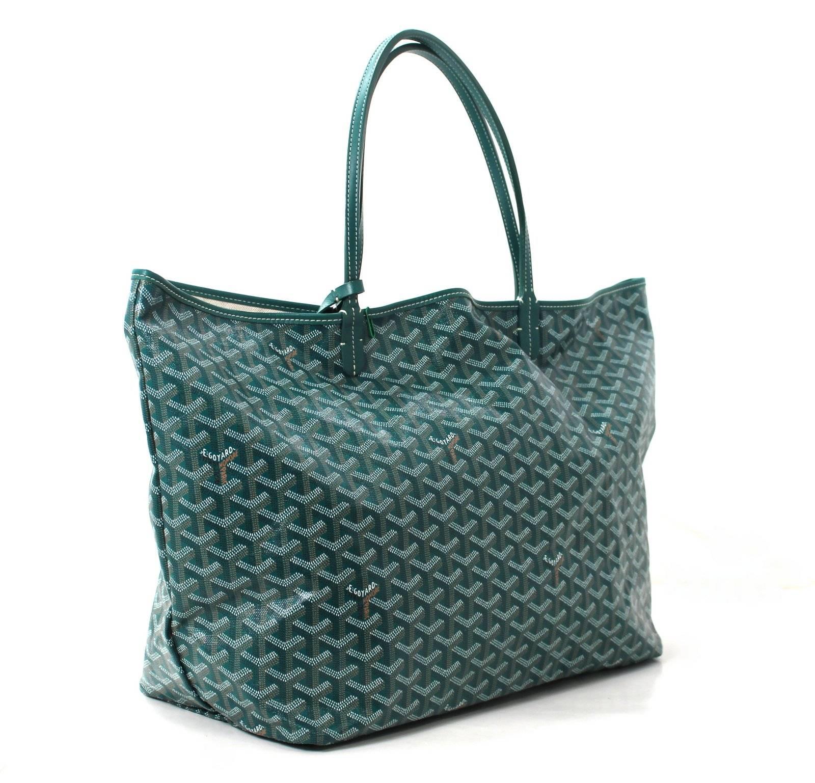 Goyard Green St. Louis GM Tote – NEW, tag attached
Extremely  exclusive, Goyard is only available at Barney's NY, Bergdorf Goodman and the Goyard boutique in San Francisco in the U.S. The St. Louis totes are generally sold out everywhere.  
