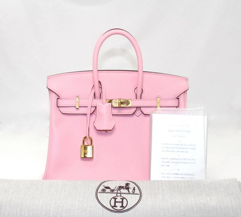 Hermes Swift Gold Hardware Pink Jewel Birkin 25 Rose Sakura Bag