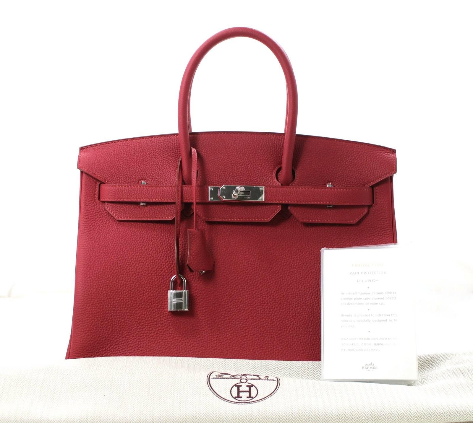 Hermès Rubis Togo Birkin Bag- 35 cm, PHW Ruby Red 3