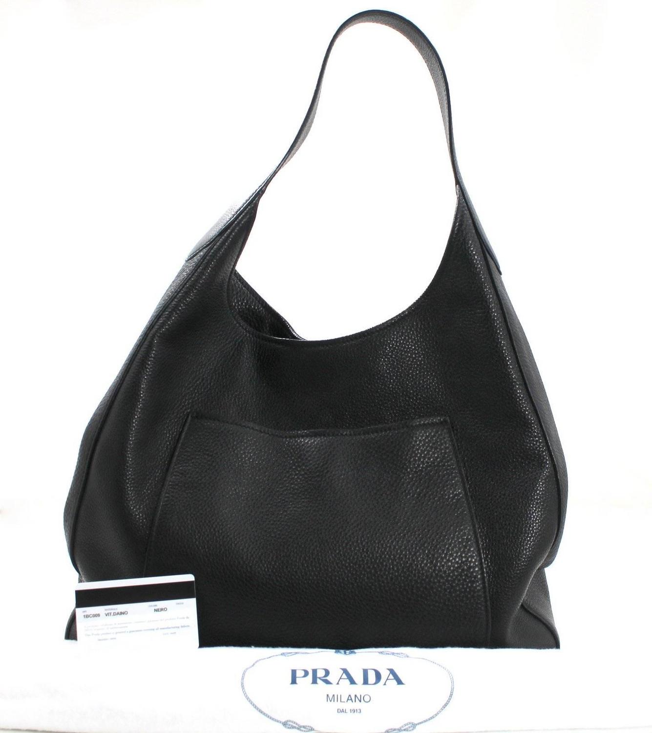 prada messager bag - PRADA Black Pebbled Leather Large Hobo For Sale at 1stdibs prada messager bag - PRADA Black Pebbled Leather Large Hobo For Sale at 1stdibs