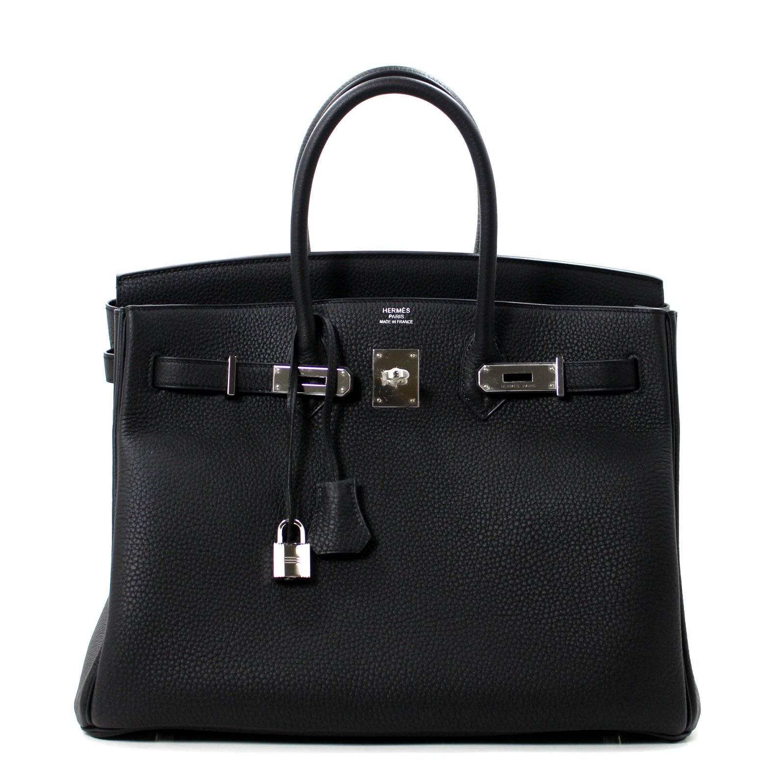 Hermès Black Togo Leather Birkin Bag- PHW, 35 cm size 3