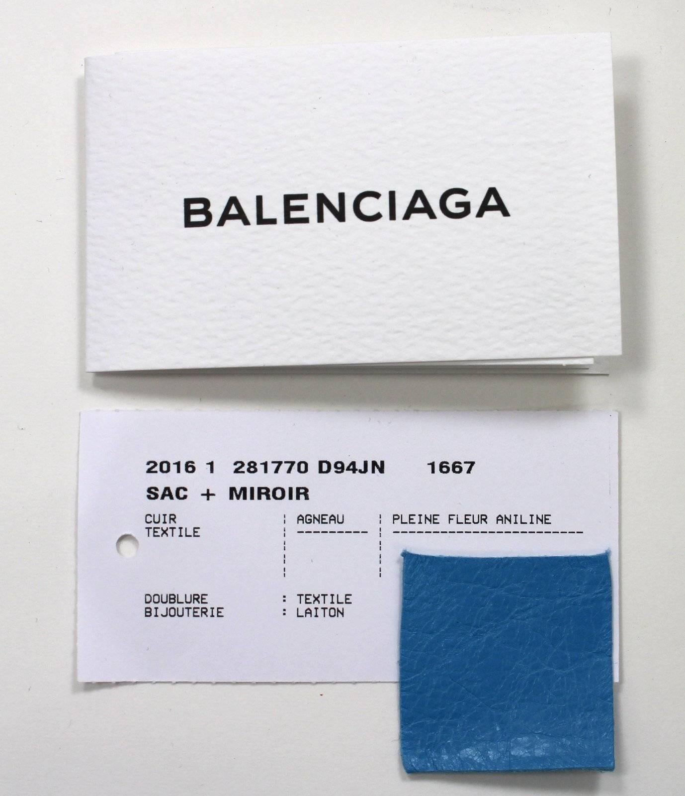 Balenciaga Blue Leather Giant City 12 Bag- Nickel HW For Sale 2