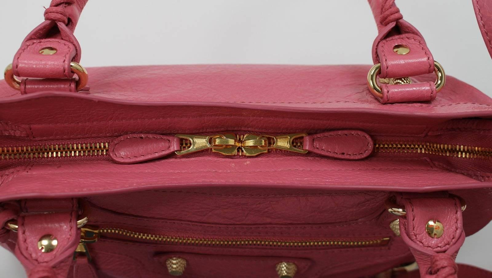 Balenciaga Pink Lambskin Arena Giant 12 Town Bag In New Condition For Sale In New York City & Hamptons, NY