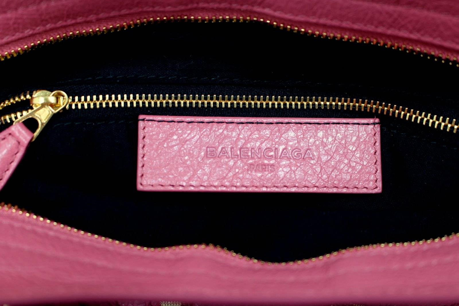 Balenciaga Pink Lambskin Arena Giant 12 Town Bag For Sale 1