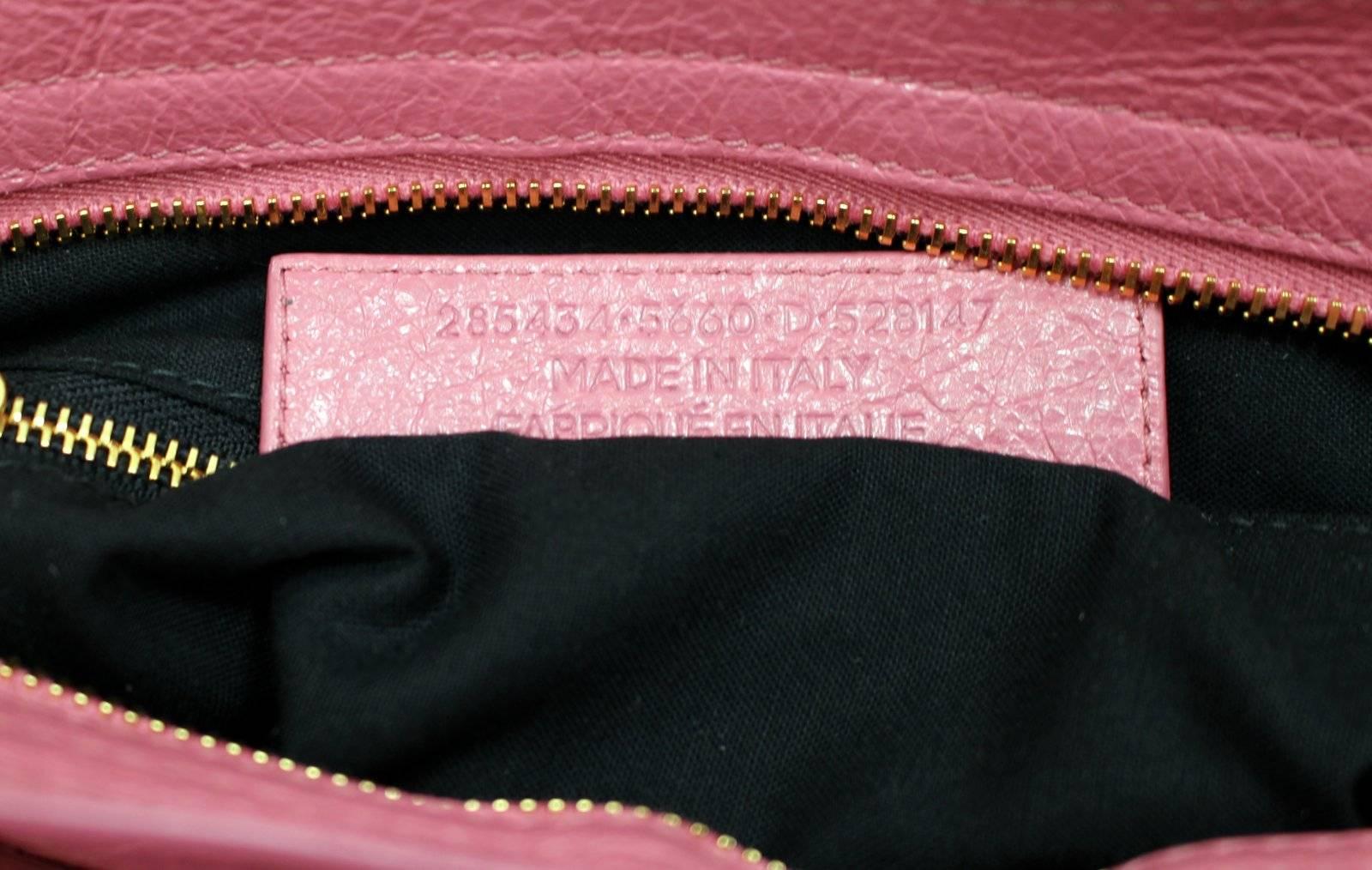 Balenciaga Pink Lambskin Arena Giant 12 Town Bag For Sale 2