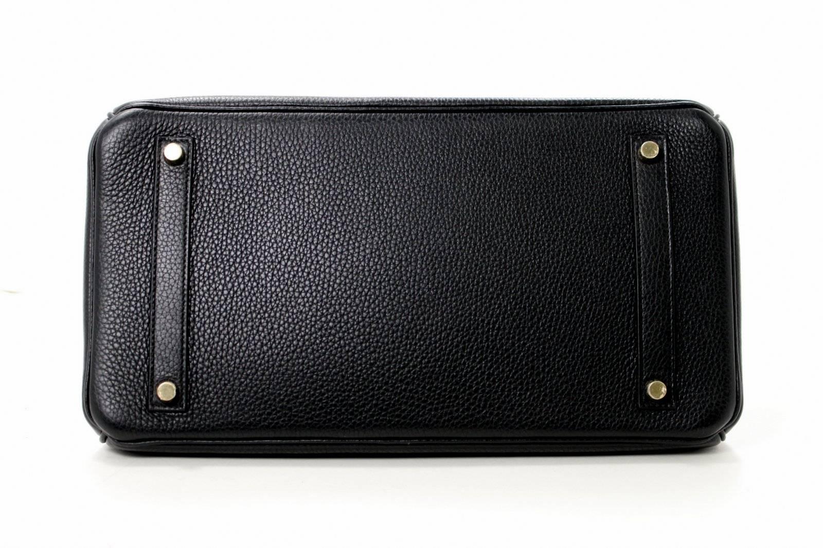 Black Hermès 35 cm Birkin Bag in BLACK Togo Leather with Gold