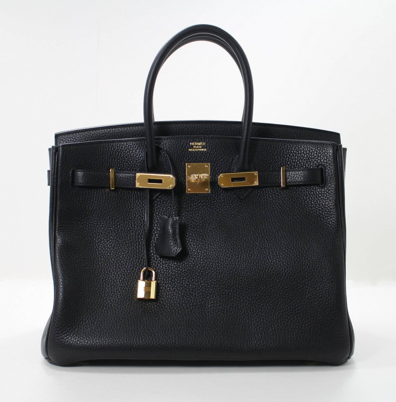Hermès 35 cm Birkin Bag in BLACK Togo Leather with Gold 1