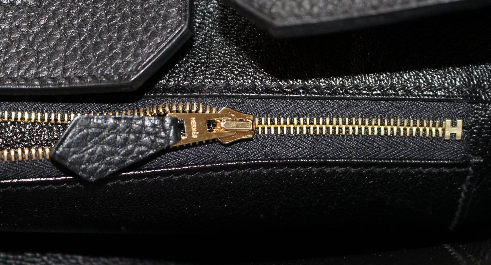 Hermès 35 cm Birkin Bag in BLACK Togo Leather with Gold 2