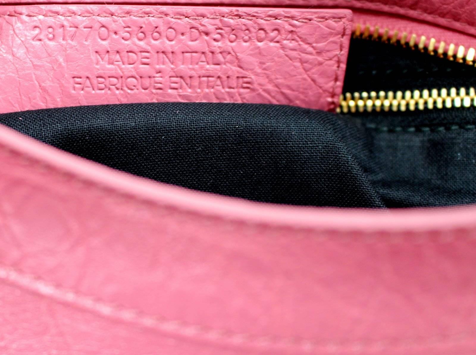 Balenciaga Lambskin Giant 12 Arena City Bag in Rose Hortensia Pink, GHW For Sale 2