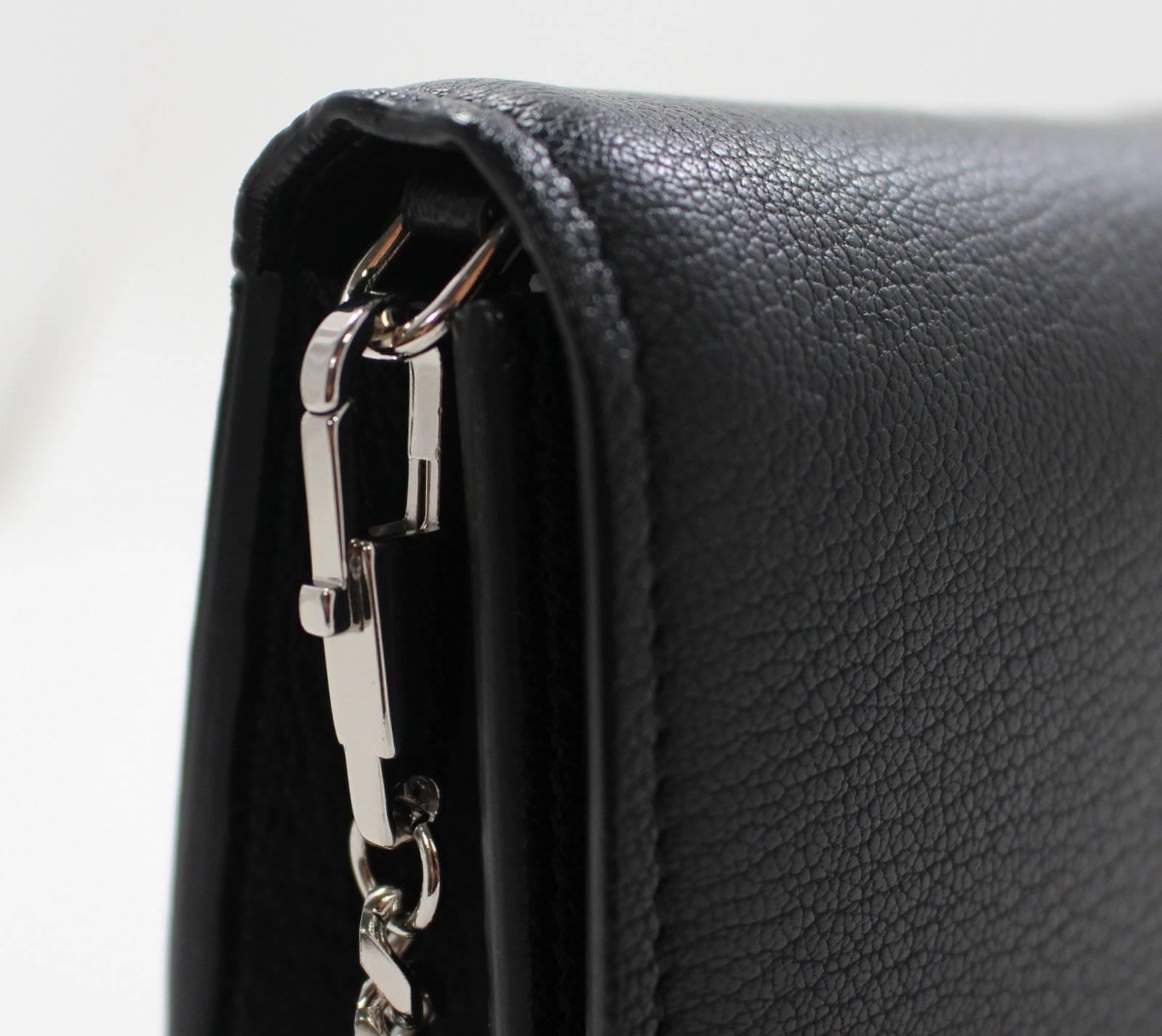 Givenchy Black Goat Leather Pandora Chain Wallet Bag 1