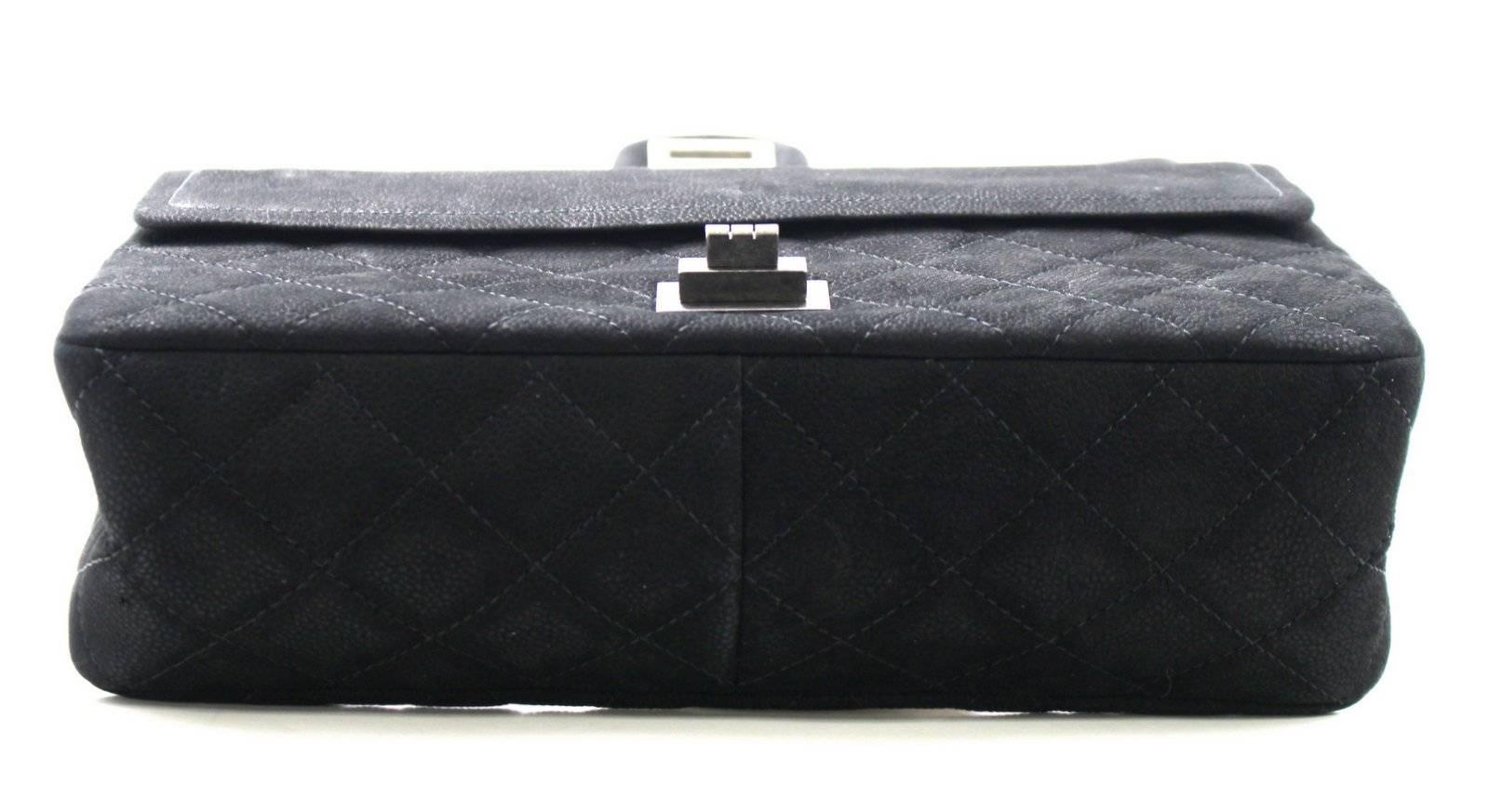Women's Chanel Black Leather 2.55 Double Flap Bag