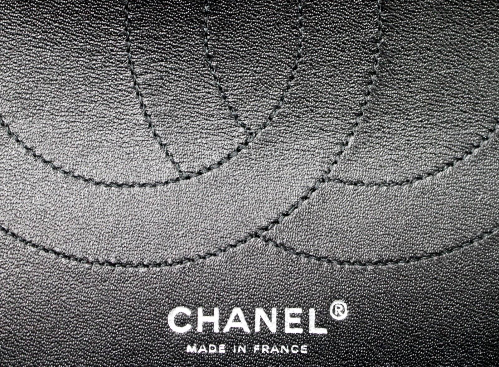 Chanel Black Leather 2.55 Double Flap Bag 4