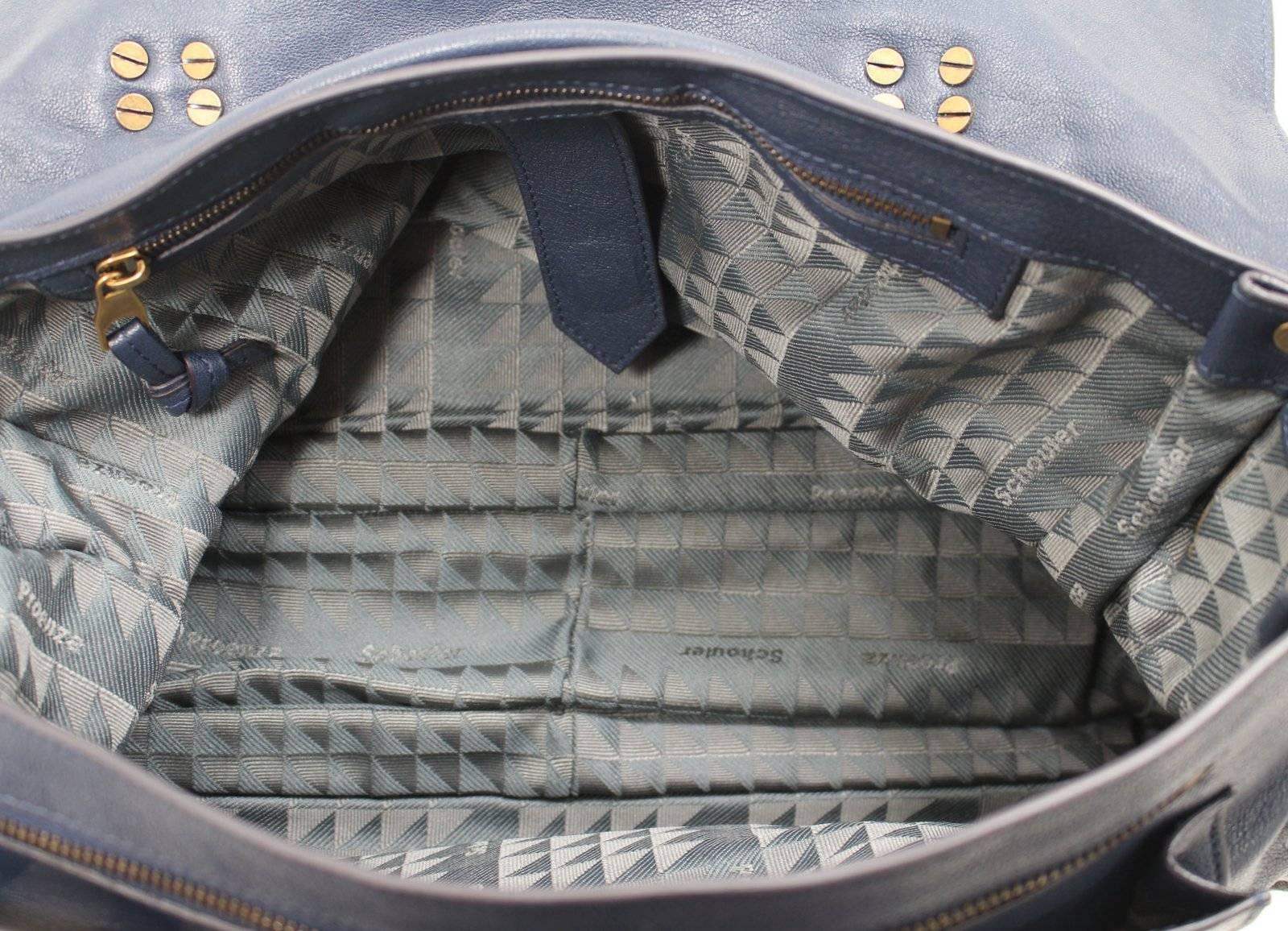 Women's Proenza Schouler PS1 Large Lux Messenger Bag- Midnight Blue Leather