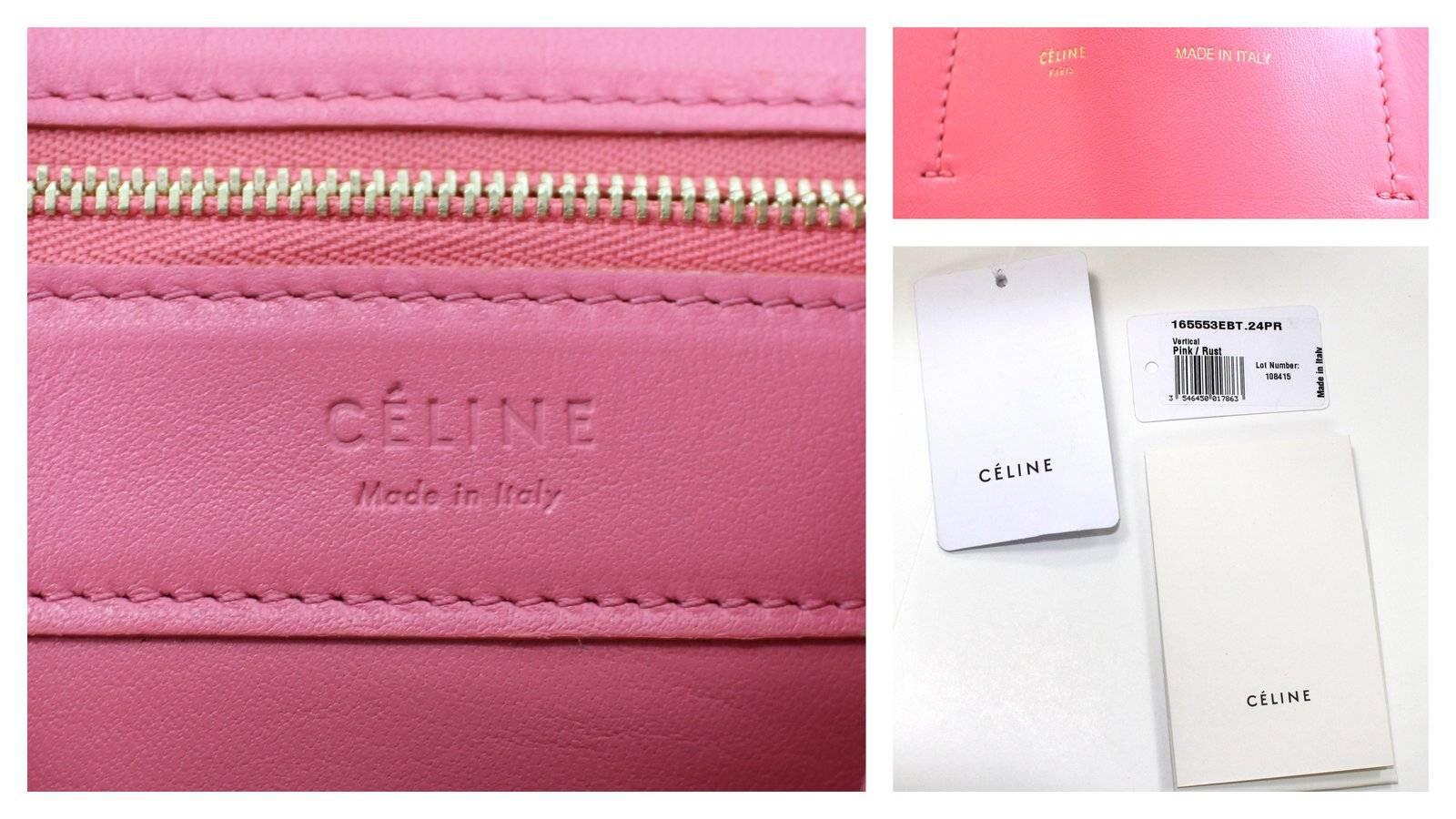 Celine Pink Lambskin Vertical Cabas Tote 3