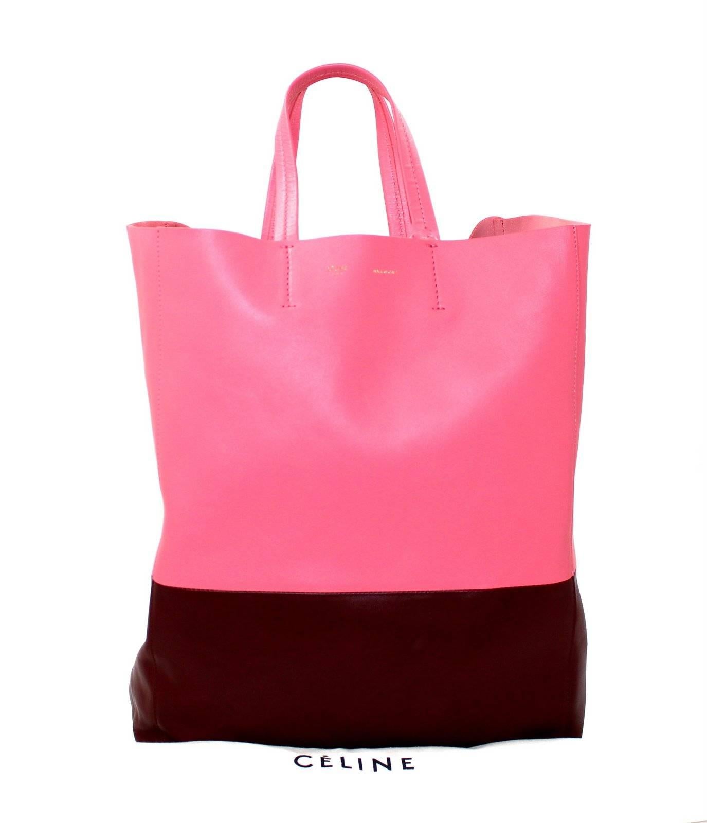 Celine Pink Lambskin Vertical Cabas Tote 4