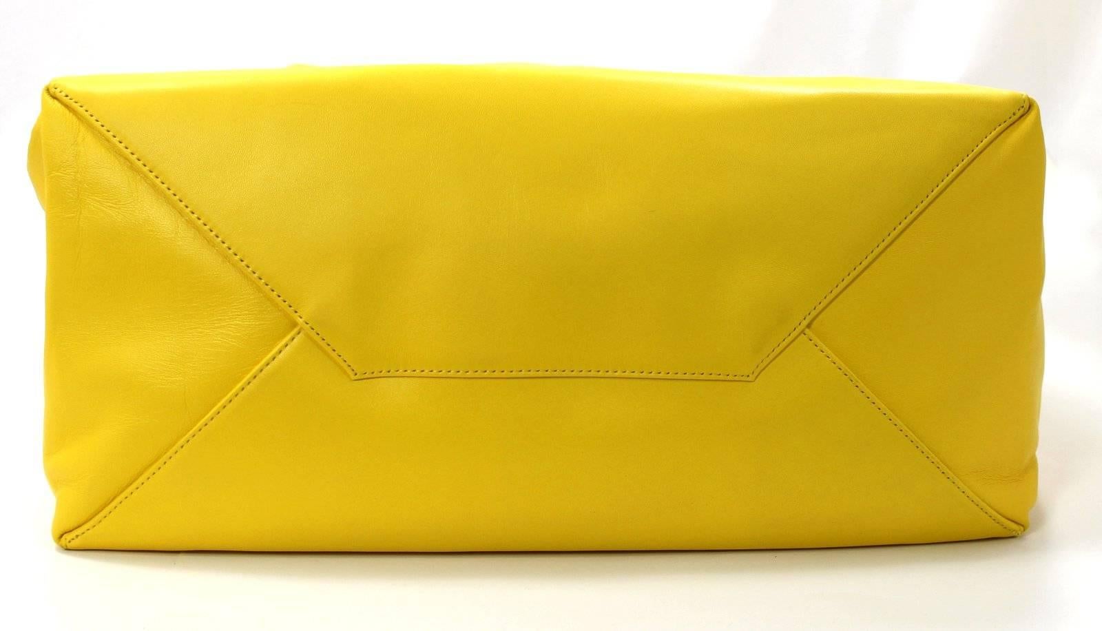 Celine Yellow Cabas Tote Bag- Sun Lambskin In New Condition In New York City & Hamptons, NY