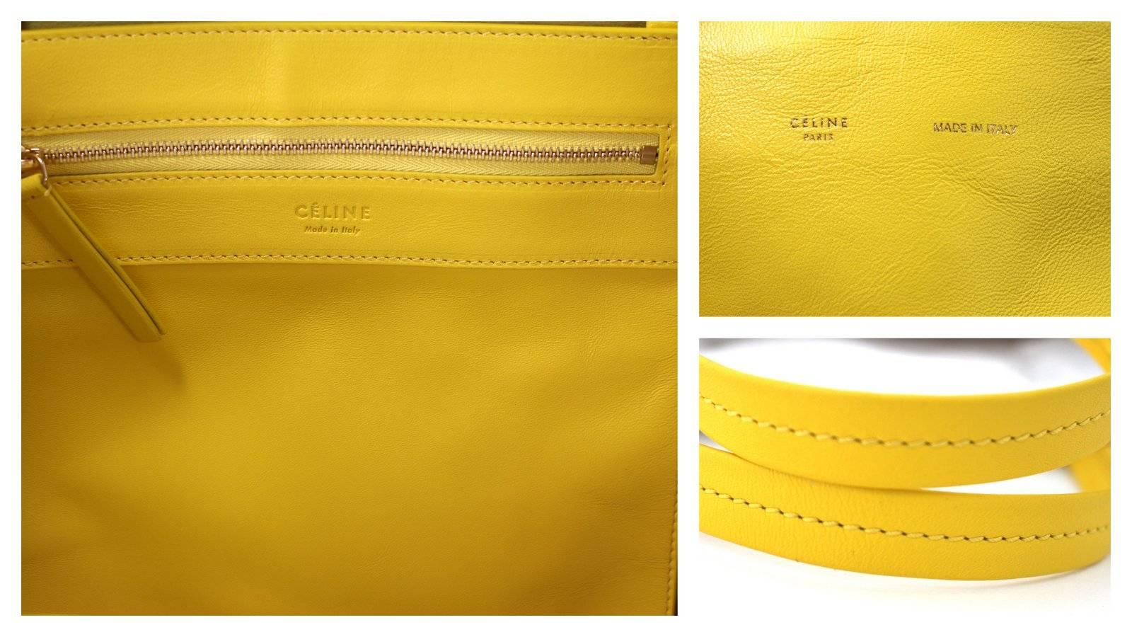 Celine Yellow Cabas Tote Bag- Sun Lambskin 1