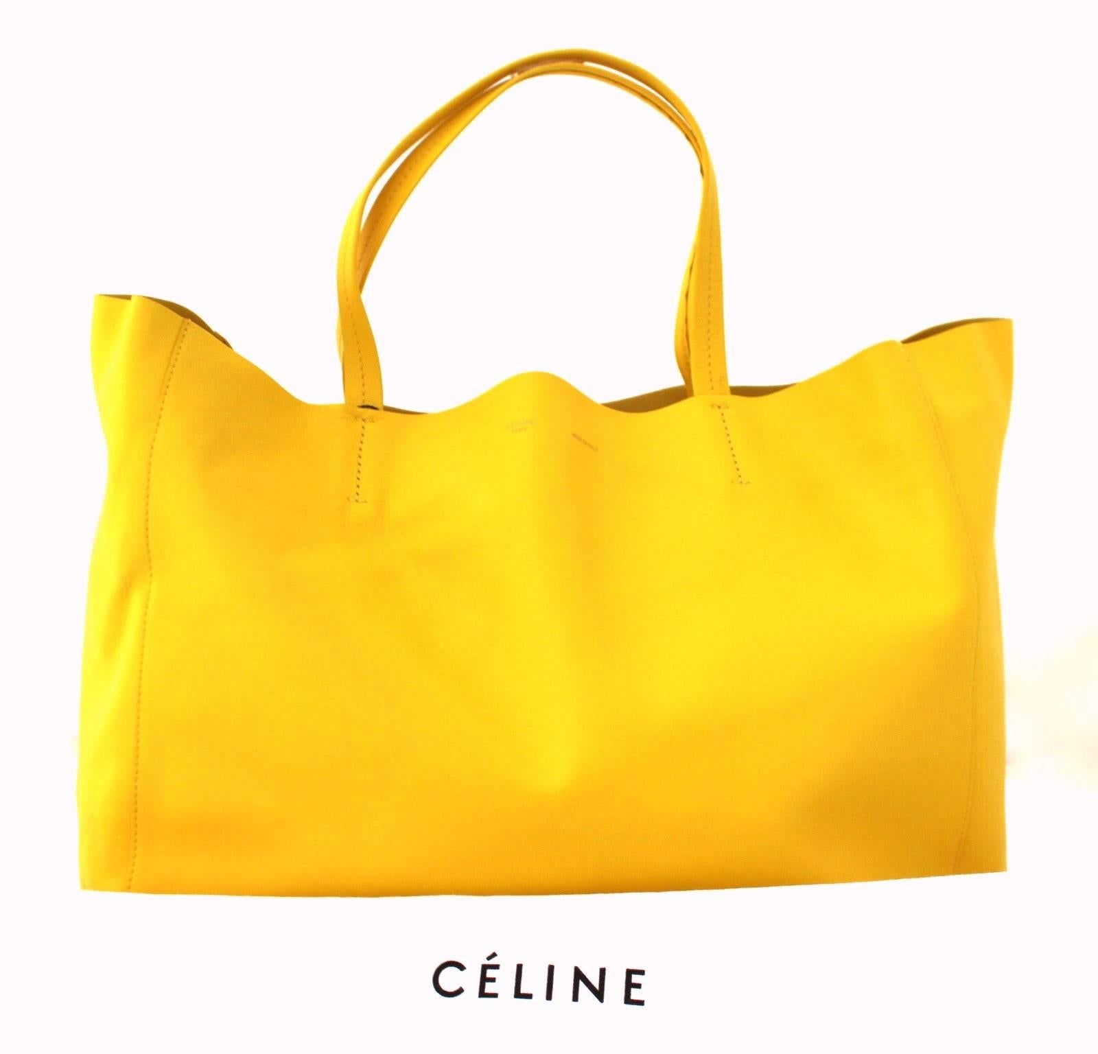 Celine Yellow Cabas Tote Bag- Sun Lambskin 2