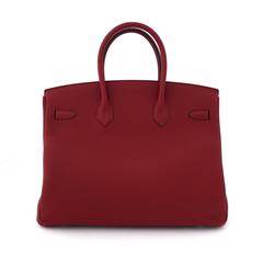 Hermès Rouge Grenat 35 cm Togo Birkin- Wine Color, GHW