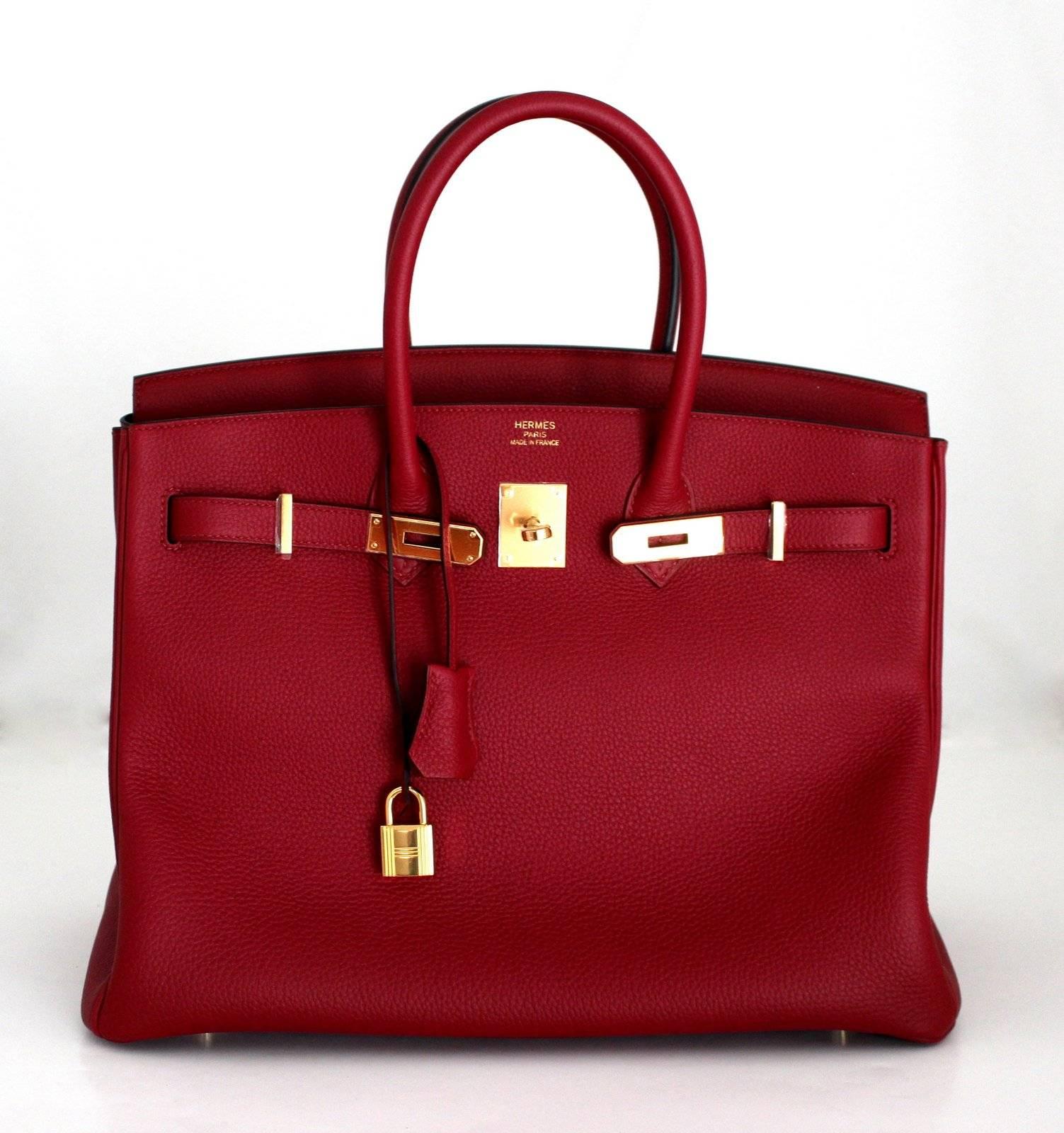 Hermès Rouge Grenat 35 cm Togo Birkin- Wine Color, GHW  1