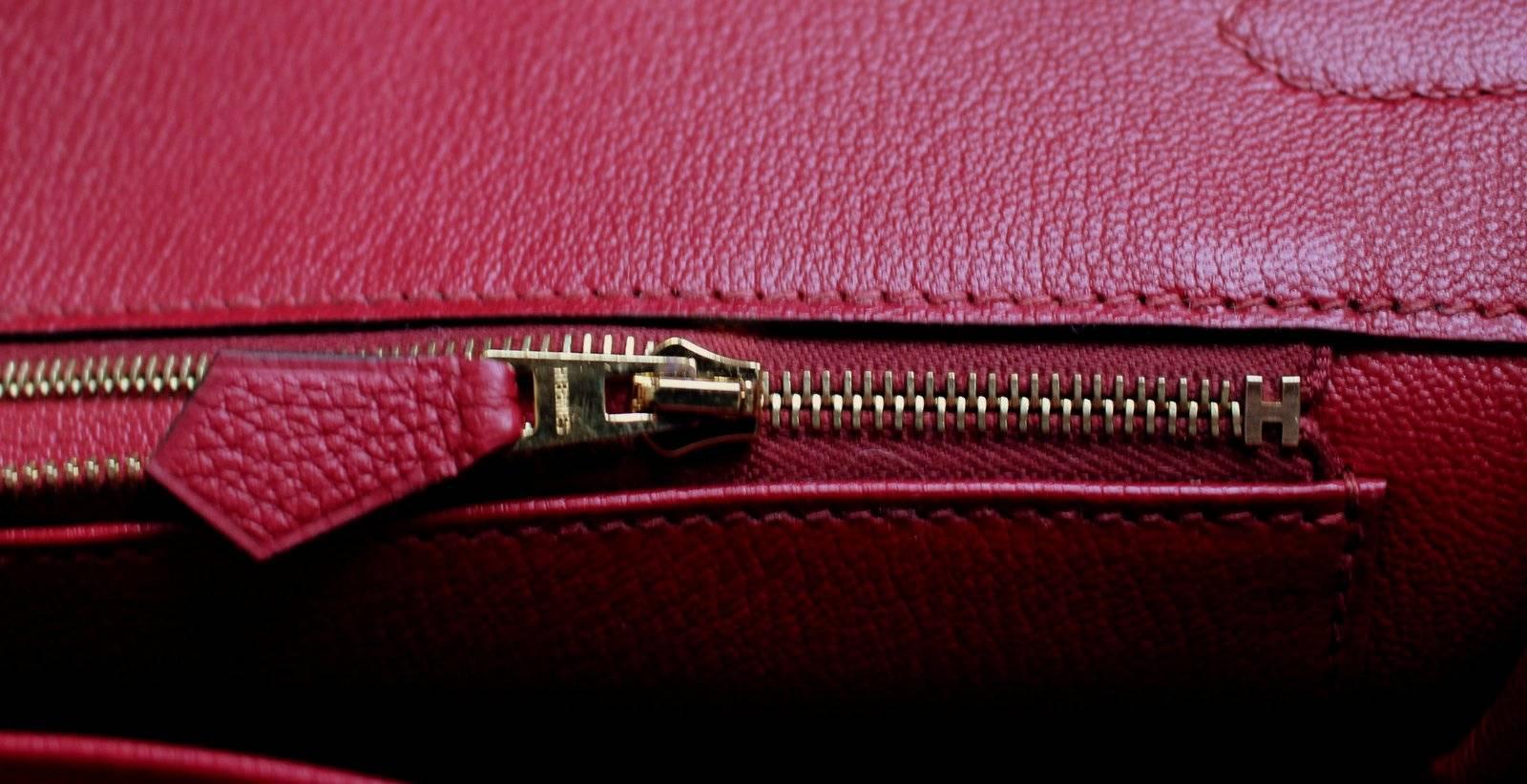 Hermès Rouge Grenat 35 cm Togo Birkin- Wine Color, GHW  2