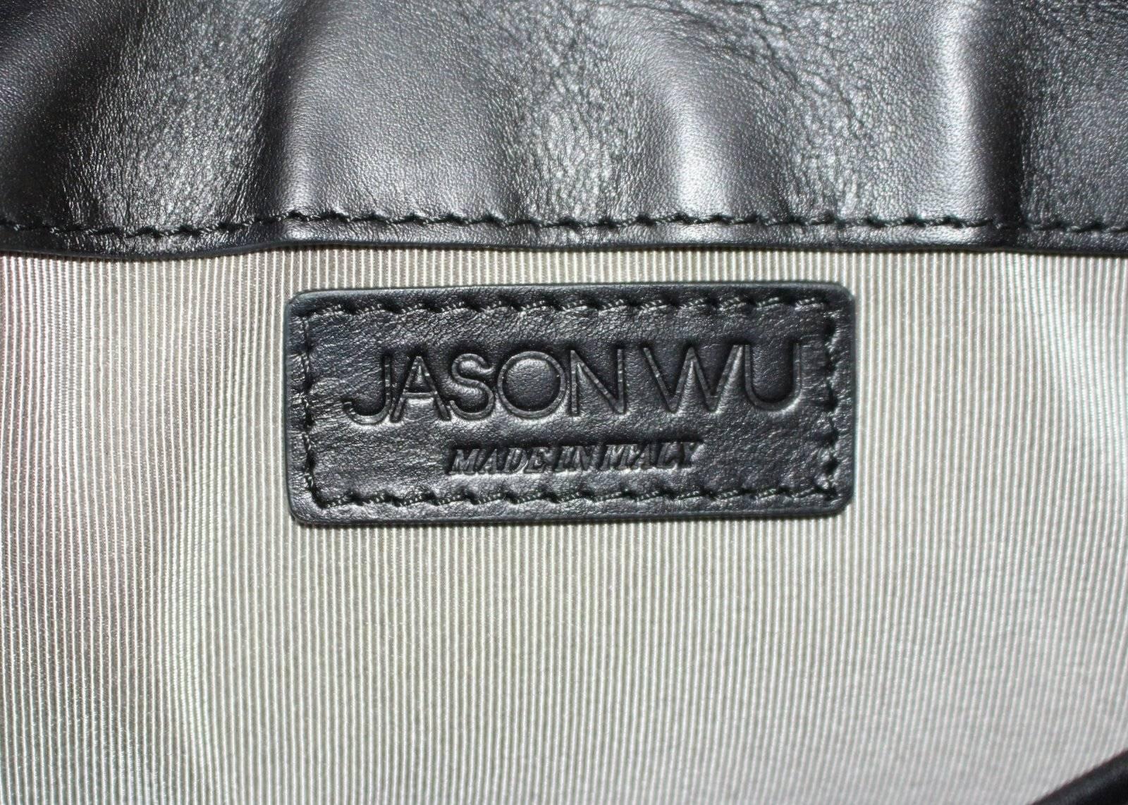 Jason Wu Daphne Water Snake Clutch with Black Leather For Sale 2