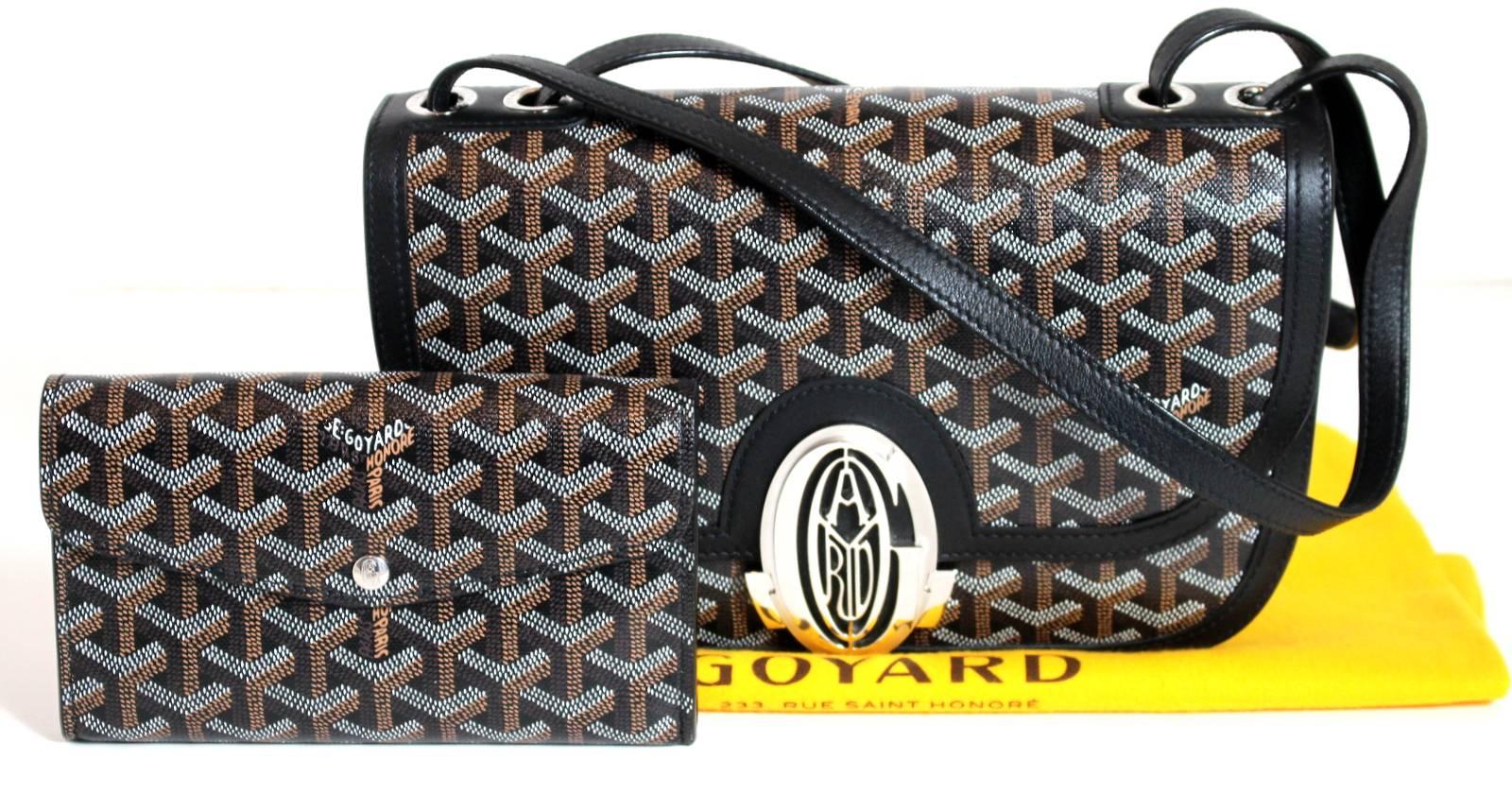 233 Goyard Black Leather Shoulder Bag with wallet- Ltd. Ed. 1