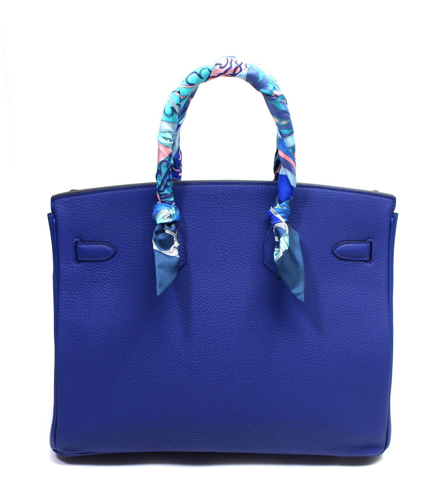 Hermès  Blue Electrique Togo Birkin Bag- 35cm with PHW In New Condition For Sale In New York City & Hamptons, NY