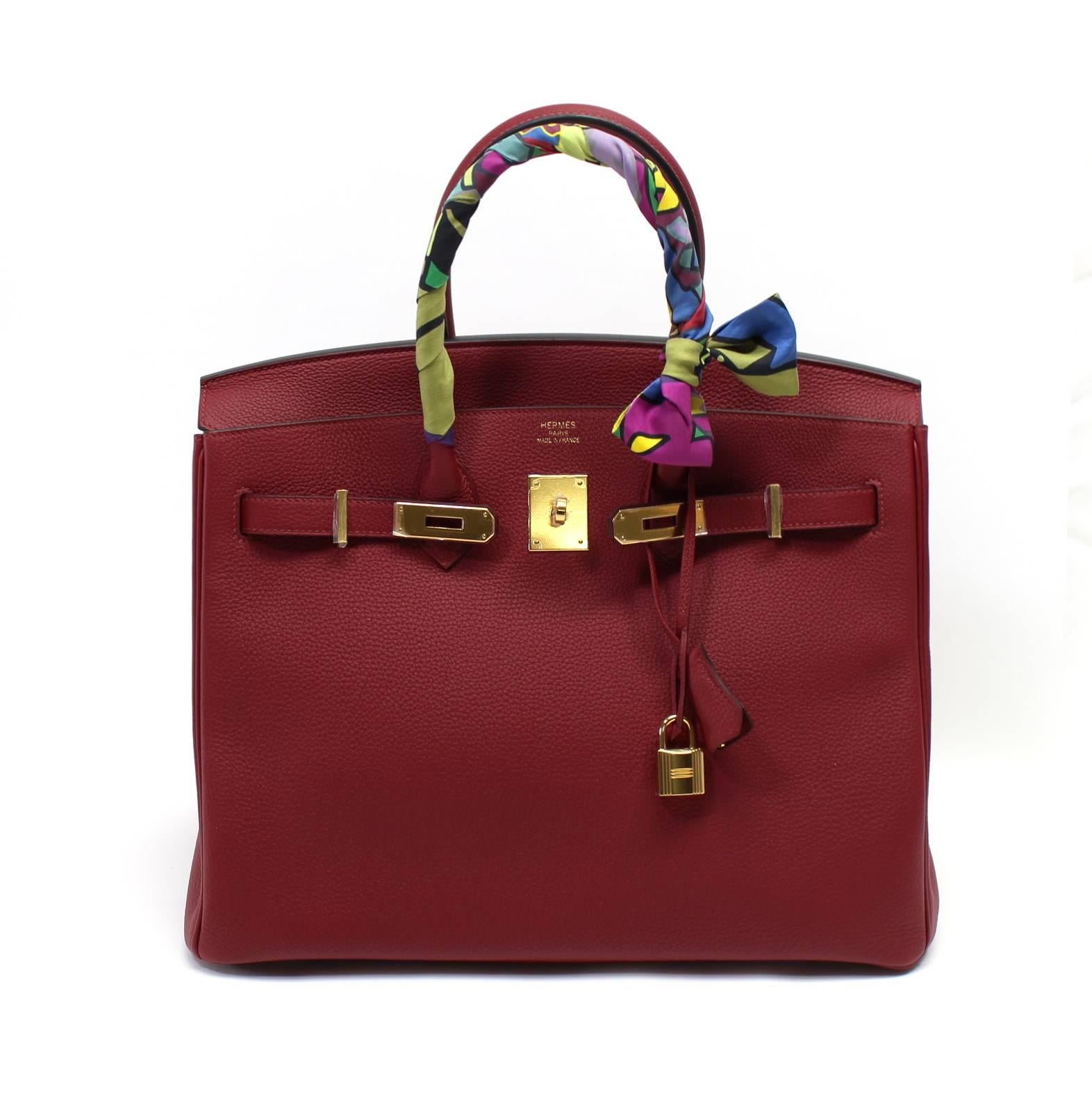 Hermès Rouge Grenat Burgundy 35 cm Togo Birkin Bag 2