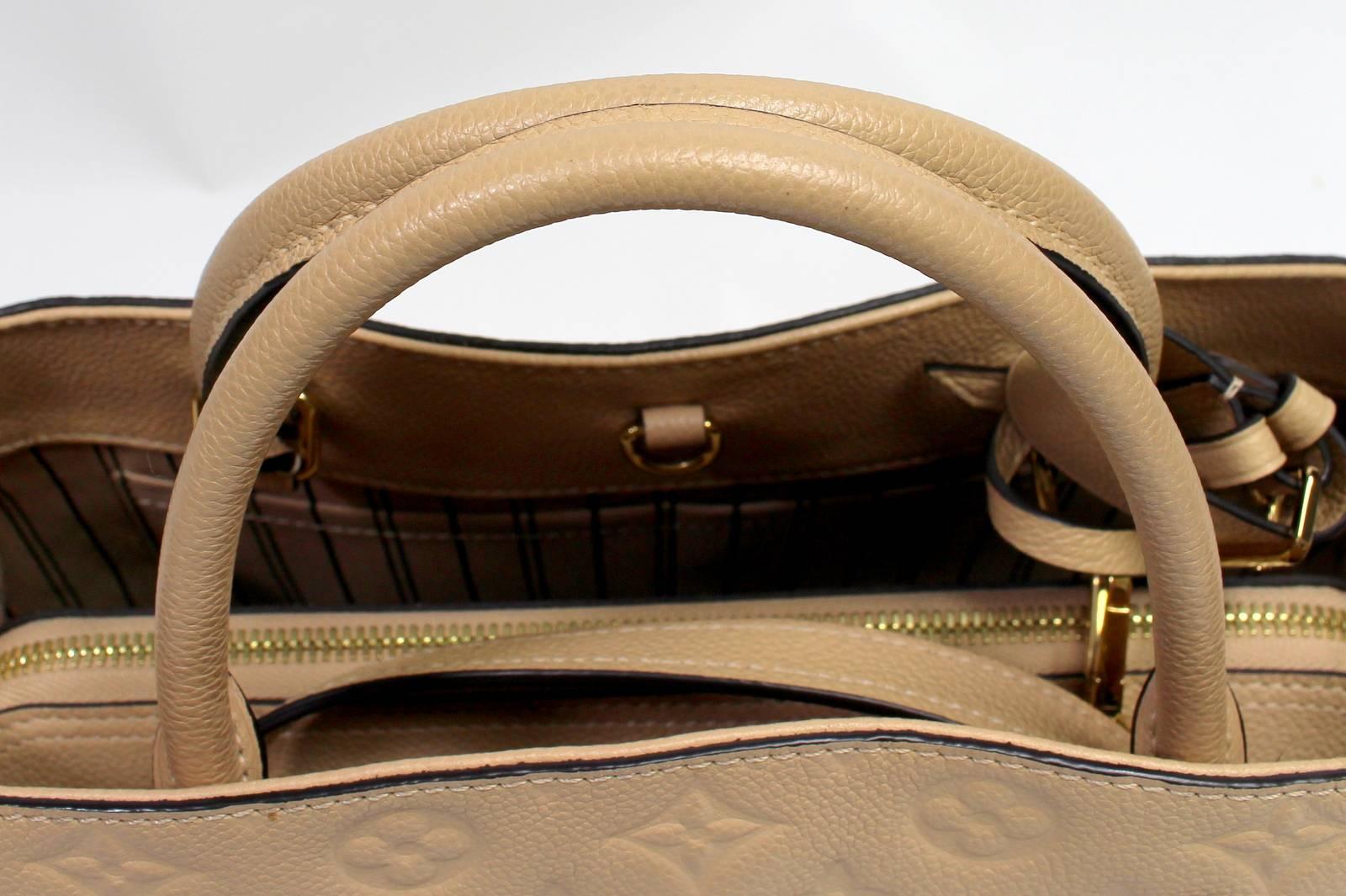 Louis Vuitton Dune Monogram Empreinte Leather Montaigne MM Bag For Sale 1