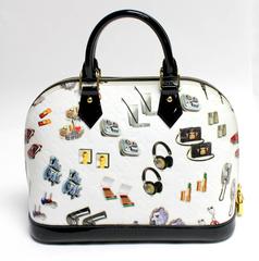 Louis Vuitton White Vernis Stickers Alma PM Bag
