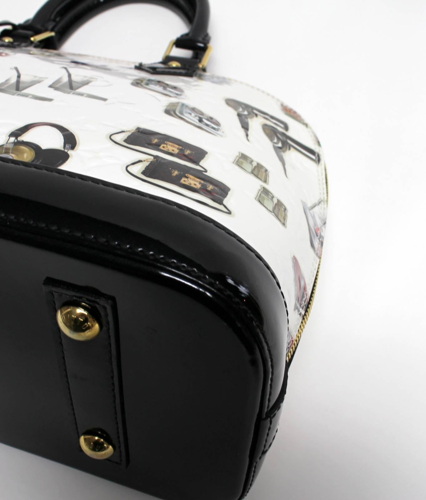 Women's Louis Vuitton White Vernis Stickers Alma PM Bag For Sale