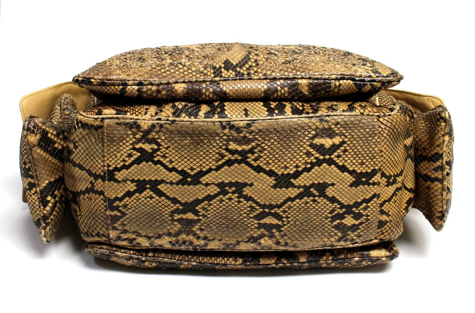 Women's Bottega Veneta Brown Python Crocker Bag For Sale