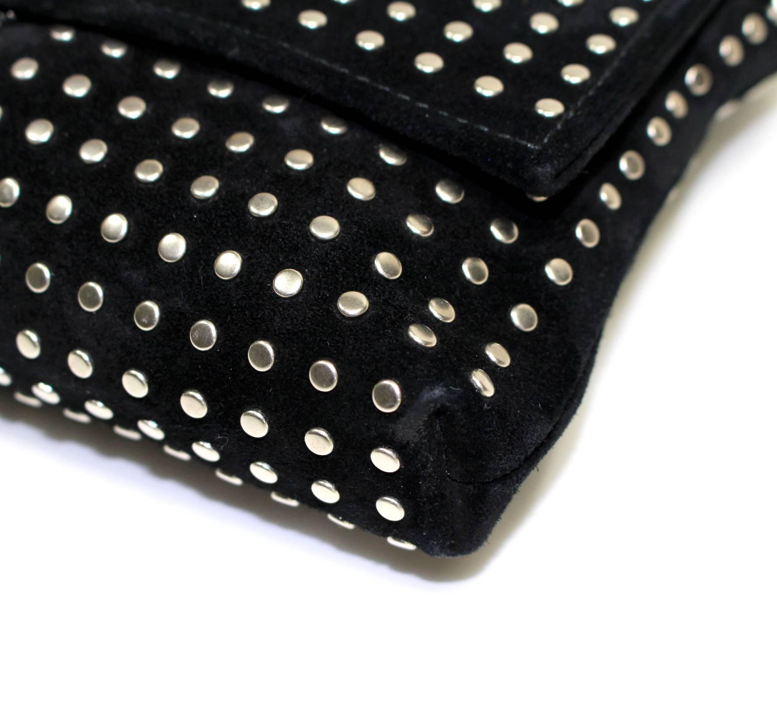 Alexander McQueen Black Suede Clutch Cross Body Bag 1