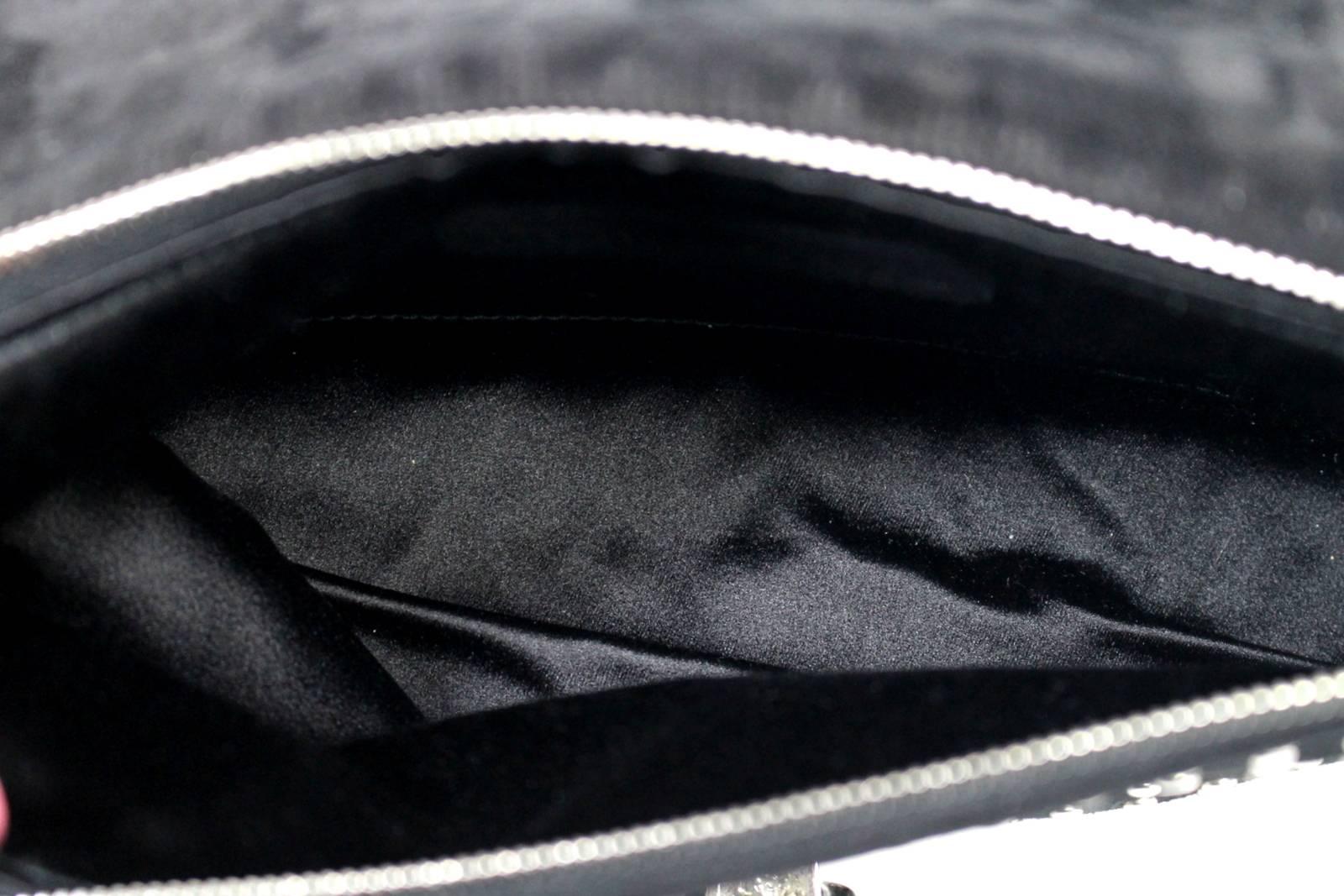 Alexander McQueen Black Suede Clutch Cross Body Bag 3