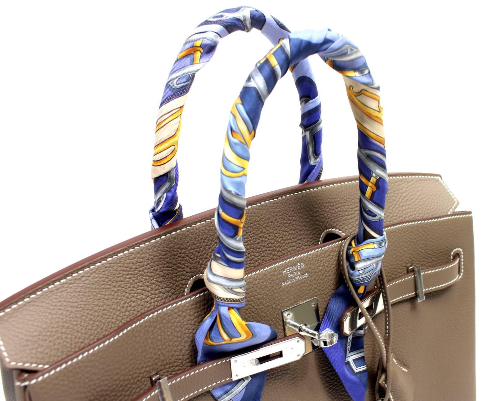Women's Hermès Etoupe Togo 35 cm Birkin Bag with Palladium Hardware