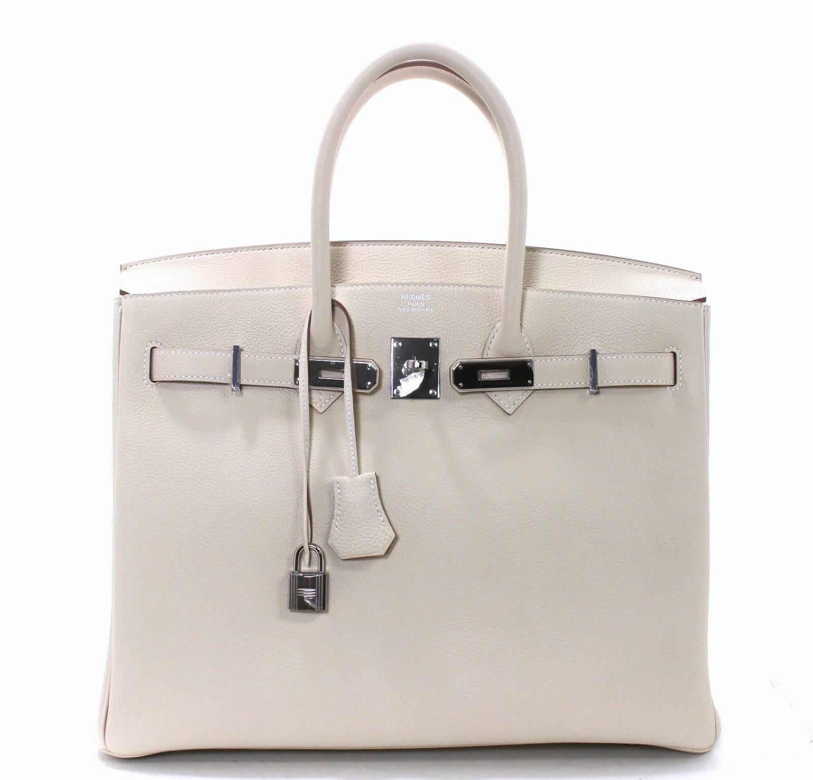 Hermès Birkin Craie Togo 35 cm with Palladium- Chalk White 1