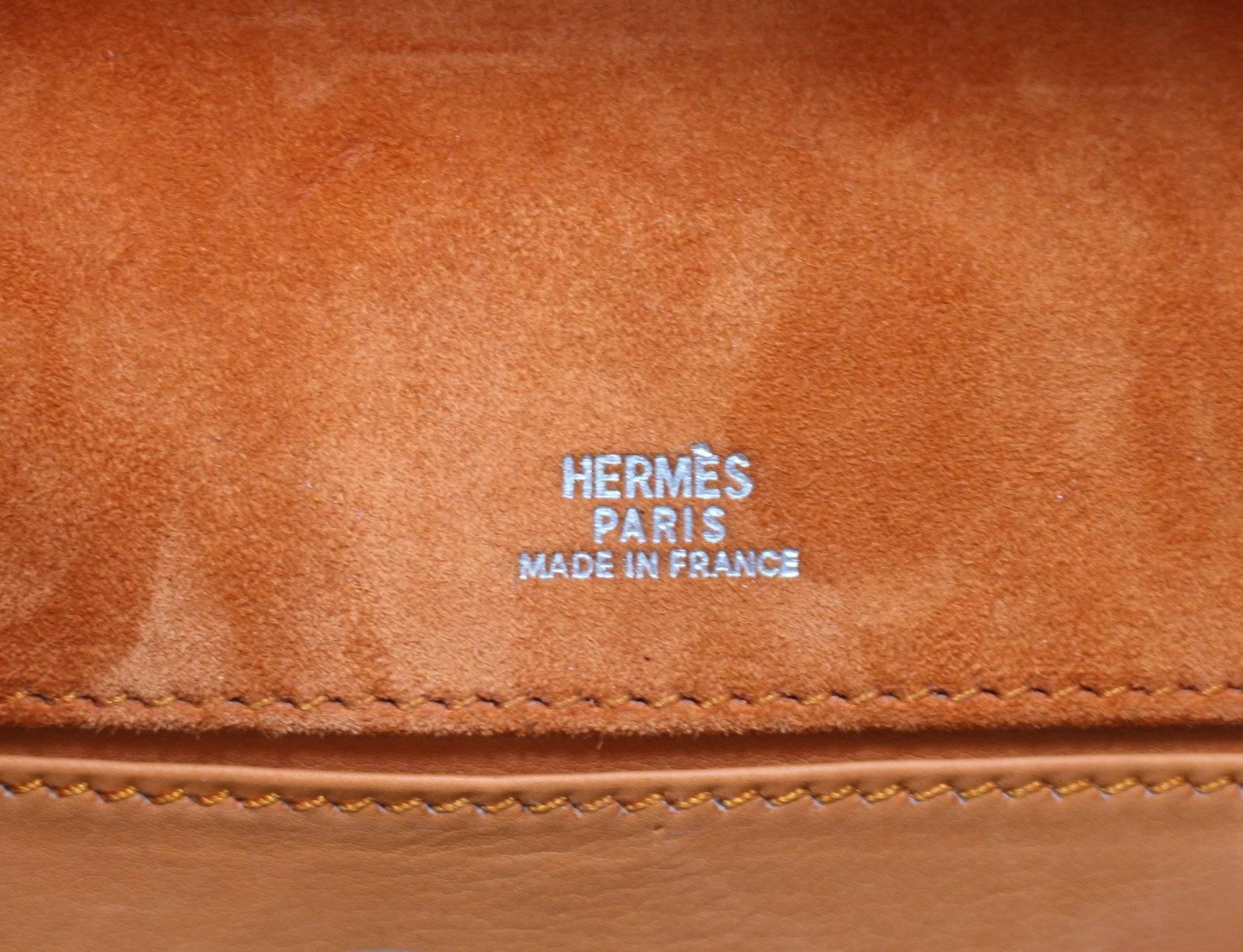 Hermès KP Orange Suede Kelly Pochette Clutch 3