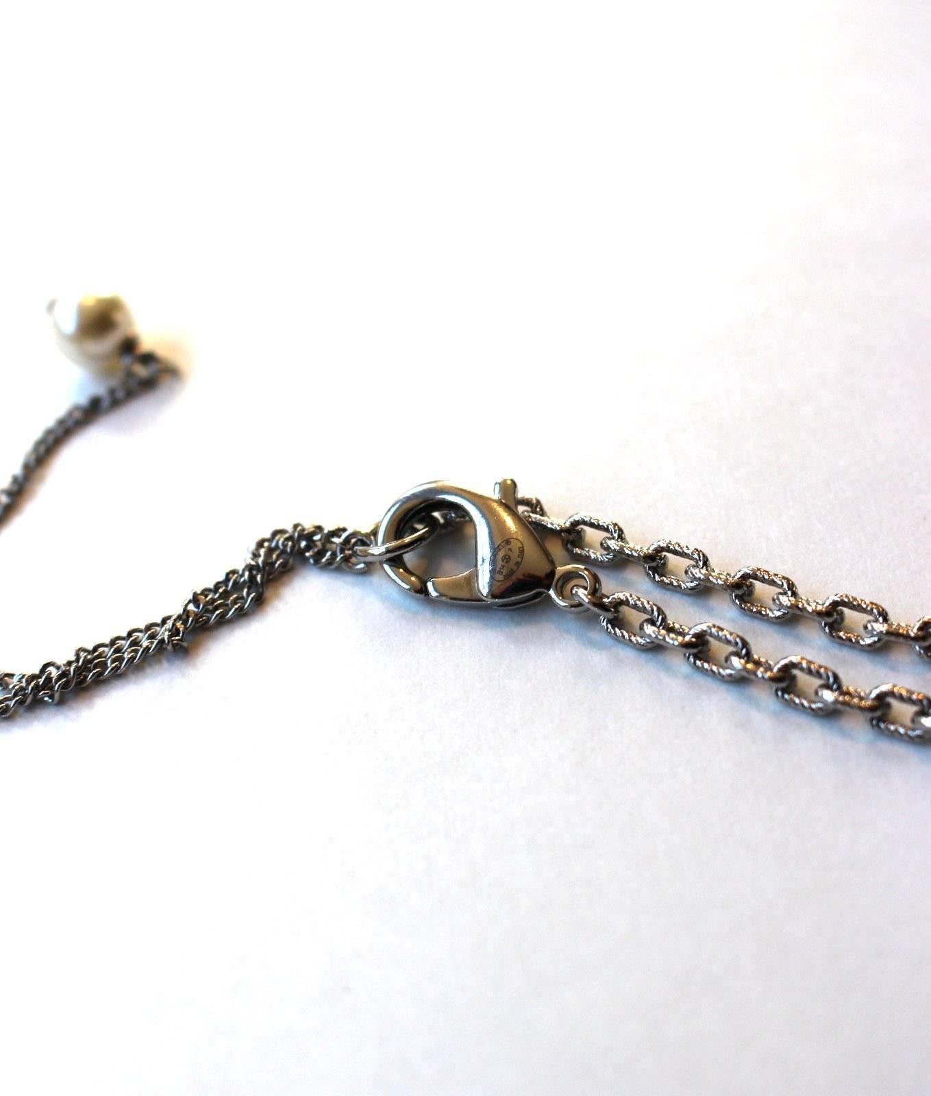 Chanel Pearl Long Necklace with Crystal CC 1