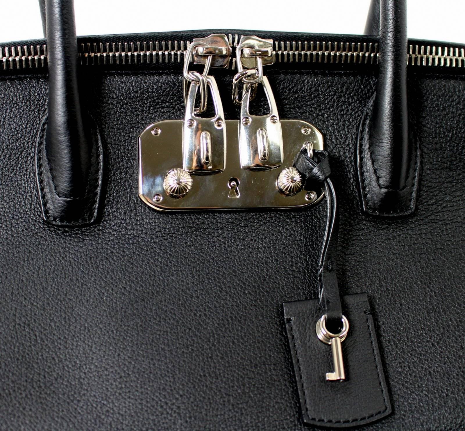 VBH Limited Edition Black Leather Satchel Bag 1