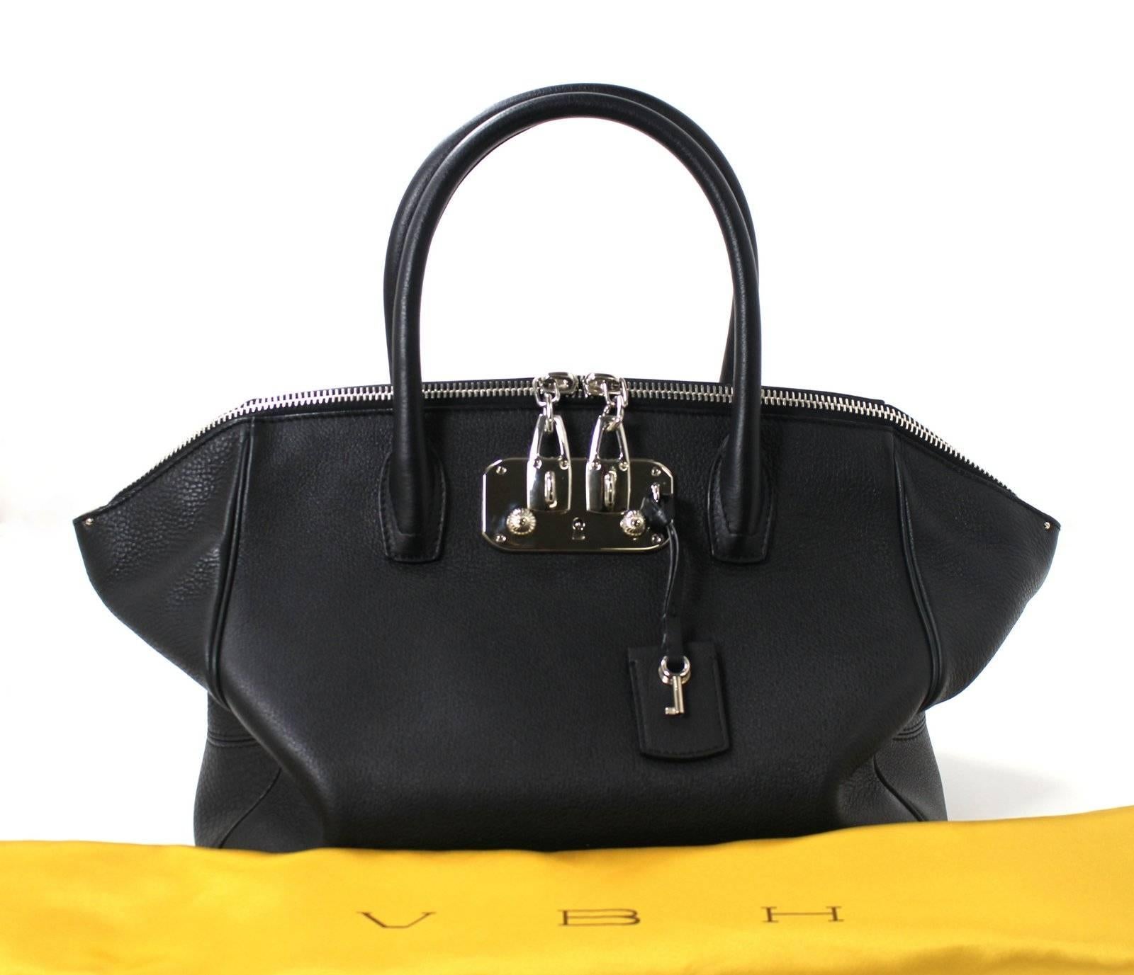 VBH Limited Edition Black Leather Satchel Bag 5