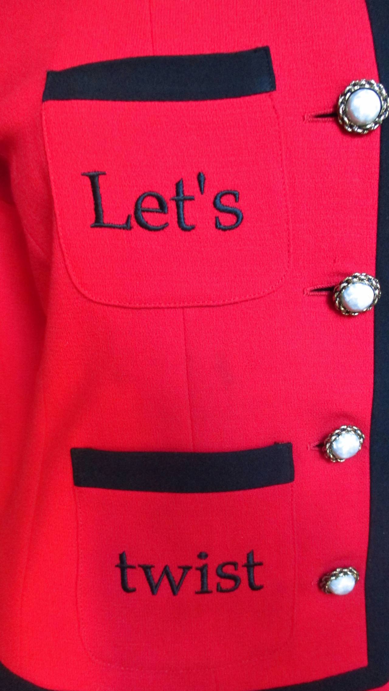 Red Moschino ' Let's Twist Again! ' Skirt Suit