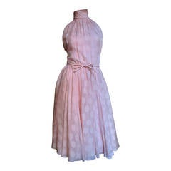 Vintage 1950s Christian Dior Numbered Silk Halter Dress