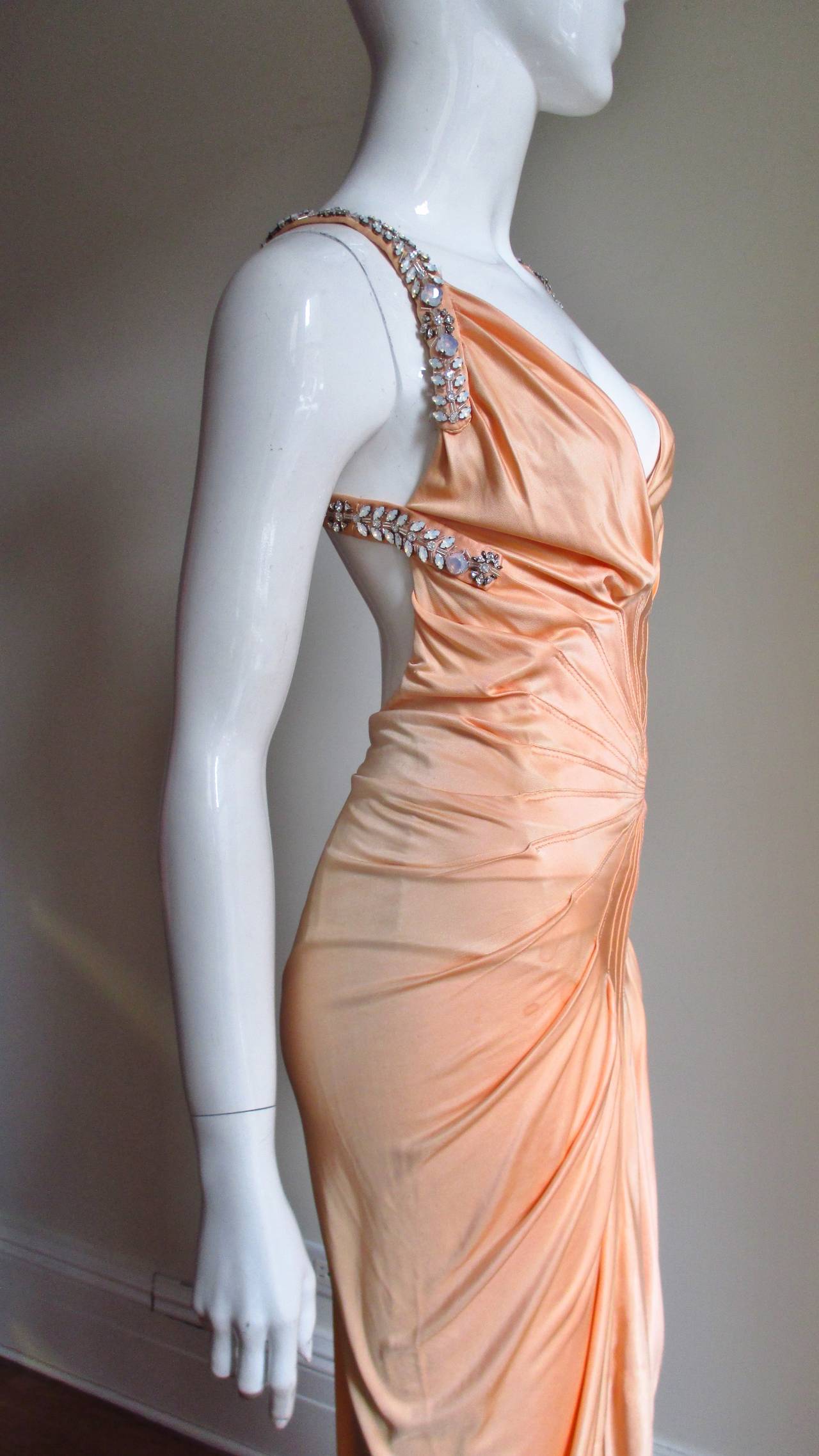 Vintage Gianni Versace Silk Gown With Tuck Detailing 2