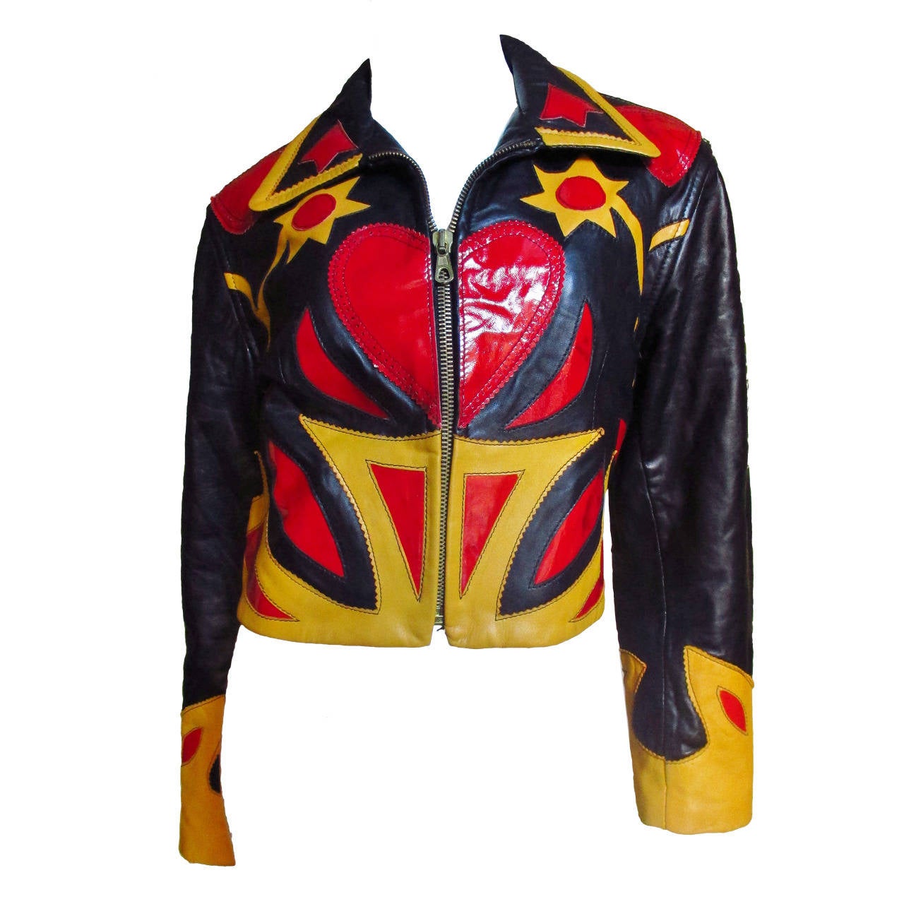 Fabulous Moschino Detailed Leather ' Heart ' Jacket