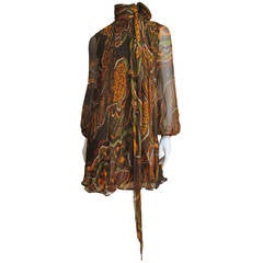 1960s Pierre Cardin Mod Silk Dress
